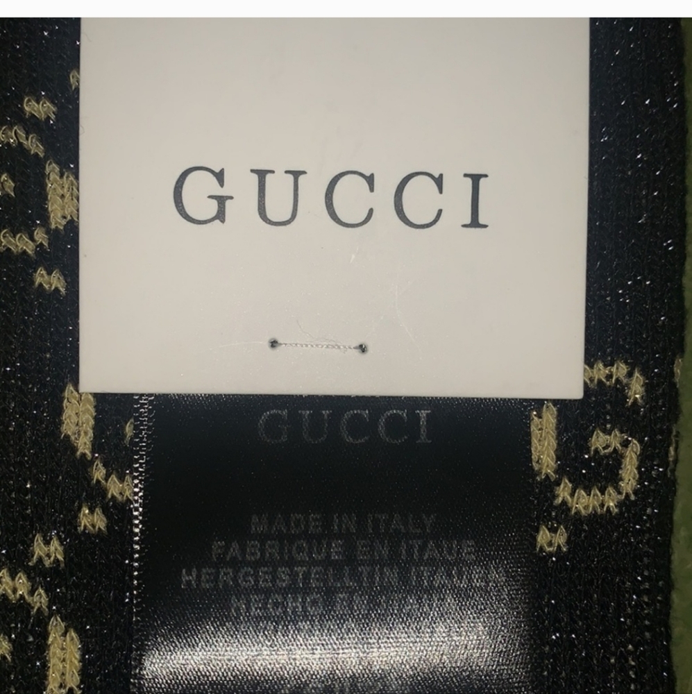 Black and gold Gucci glitter intwined Lamé GG ankle socks AUTHENTIC - Picture 3 of 5